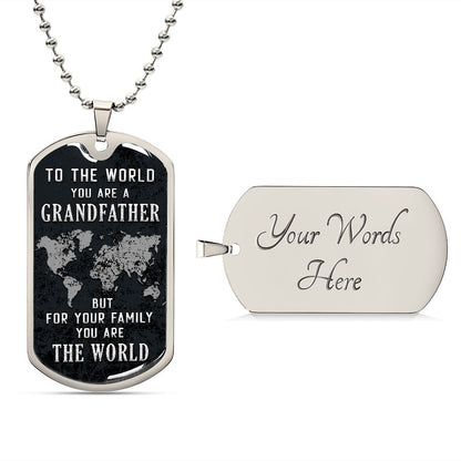 Grandfather The World Dog Tag Ball Chain