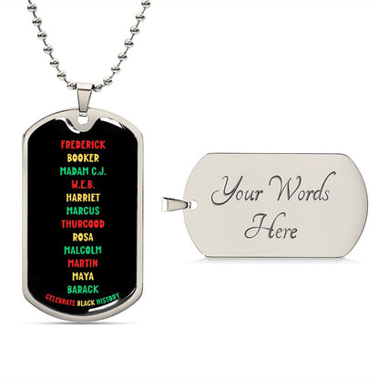 CELEBRATE BLACK HISTORY DOGTAG BALL CHAIN