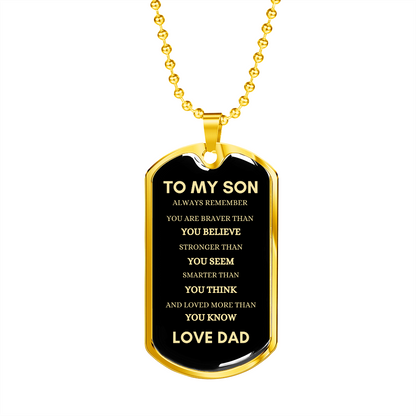 Son Always Dad Dog Tag Necklace