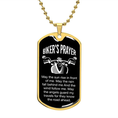 Bikers Prayer Dog Tag Ball Chain