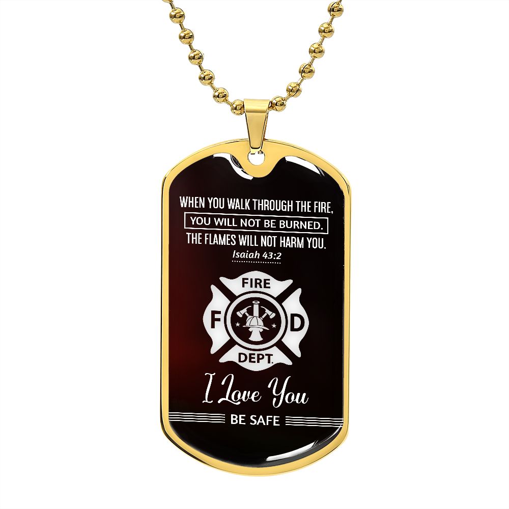 Firefighter Walk Through Dog Tag Ball Chain