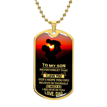 Son Never Forget Dog Tag Ball Chain