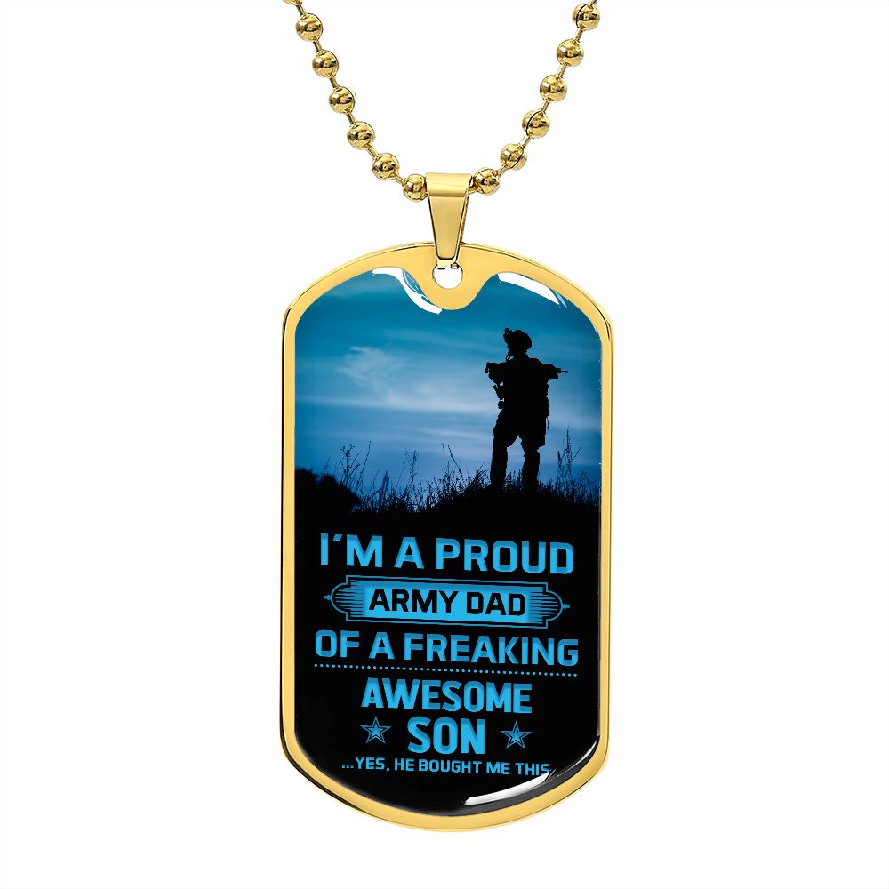 Proud Army Dad Dog Tag Ball Chain