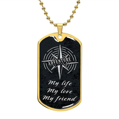 Adventure My Life Dog Tag Ball Chain