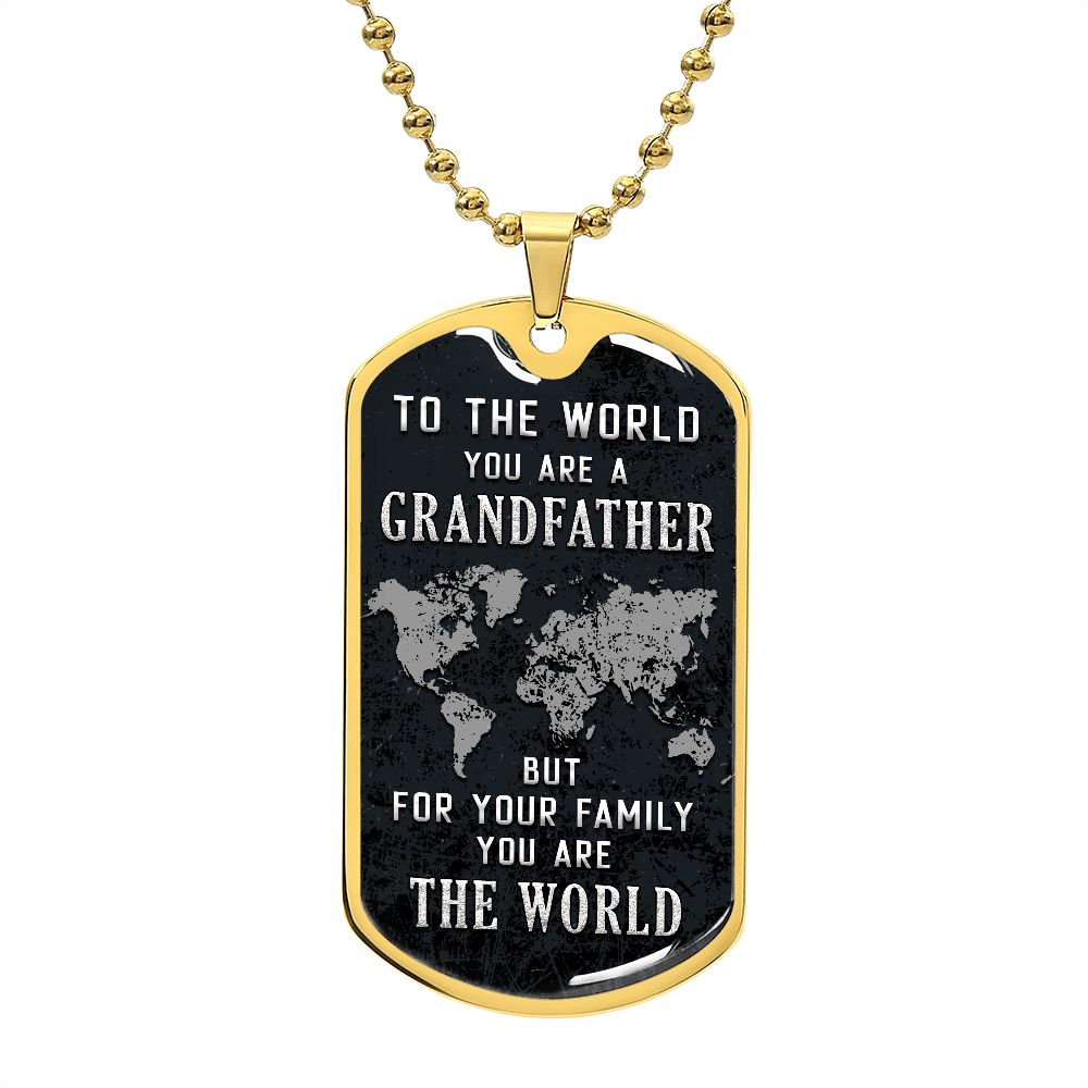 Grandfather The World Dog Tag Ball Chain