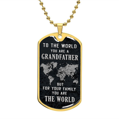 Grandfather The World Dog Tag Ball Chain