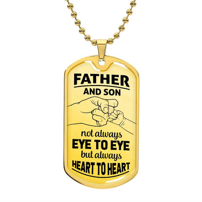 Father Son Heart 2 Heart Dog Tag Ball Chain