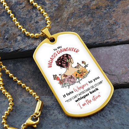 Badass Daughter Dog Tag Necklace