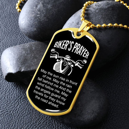 Bikers Prayer Dog Tag Ball Chain