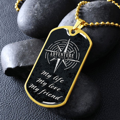 Adventure My Life Dog Tag Ball Chain