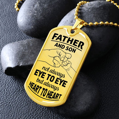Father Son Heart 2 Heart Dog Tag Ball Chain