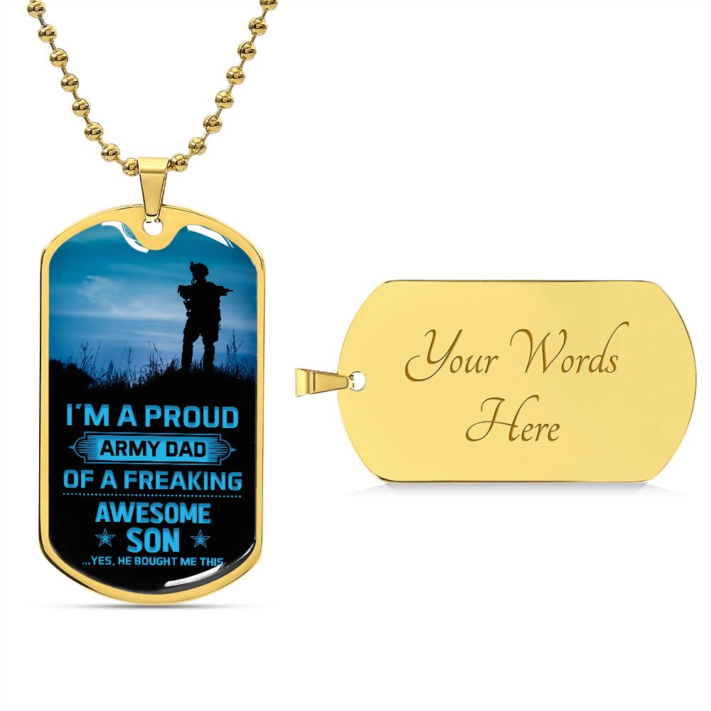 Proud Army Dad Dog Tag Ball Chain
