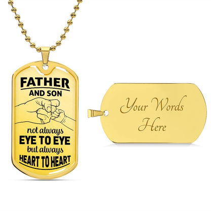 Father Son Heart 2 Heart Dog Tag Ball Chain