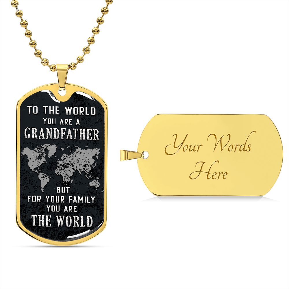 Grandfather The World Dog Tag Ball Chain