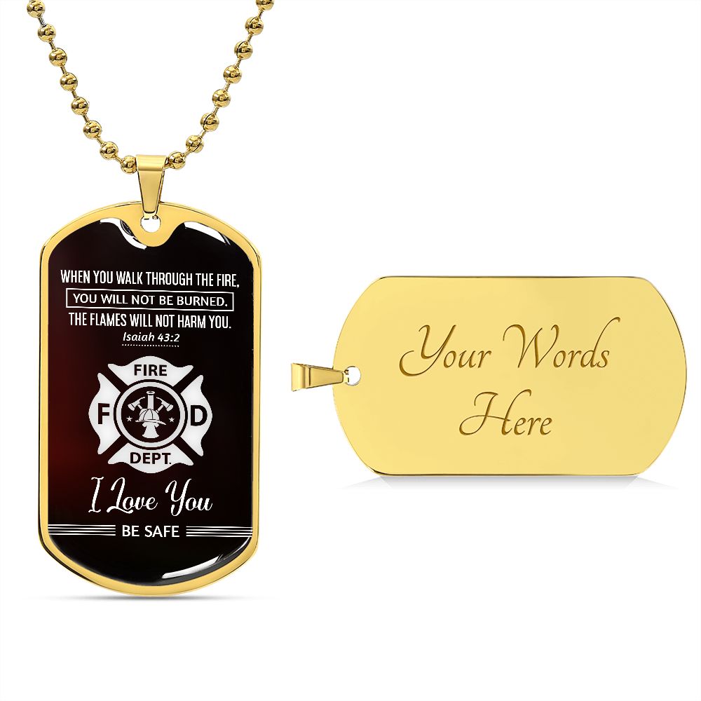 Firefighter Walk Through Dog Tag Ball Chain