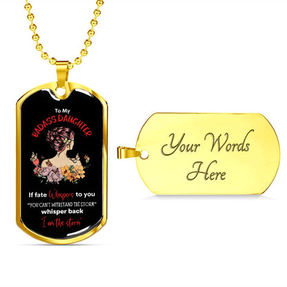 Badass Daughter Dog Tag Blk