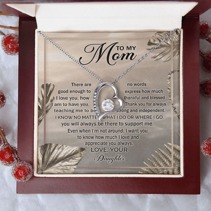 Mom Daughter No Words Forever Love Necklace