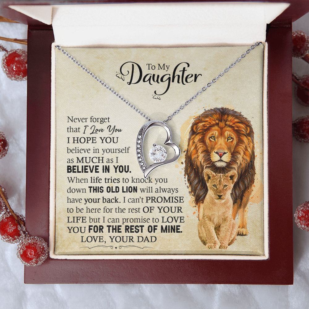 Daughter Dad Old Lion Promise Forever Love Necklace