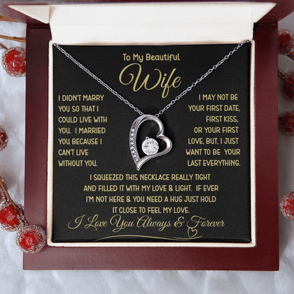Beautiful Wife Can't Live Without You Forever Love Necklace