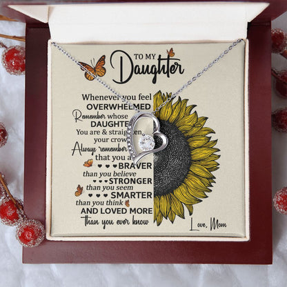 Daughter Sunflower Remember Forever Love Necklace