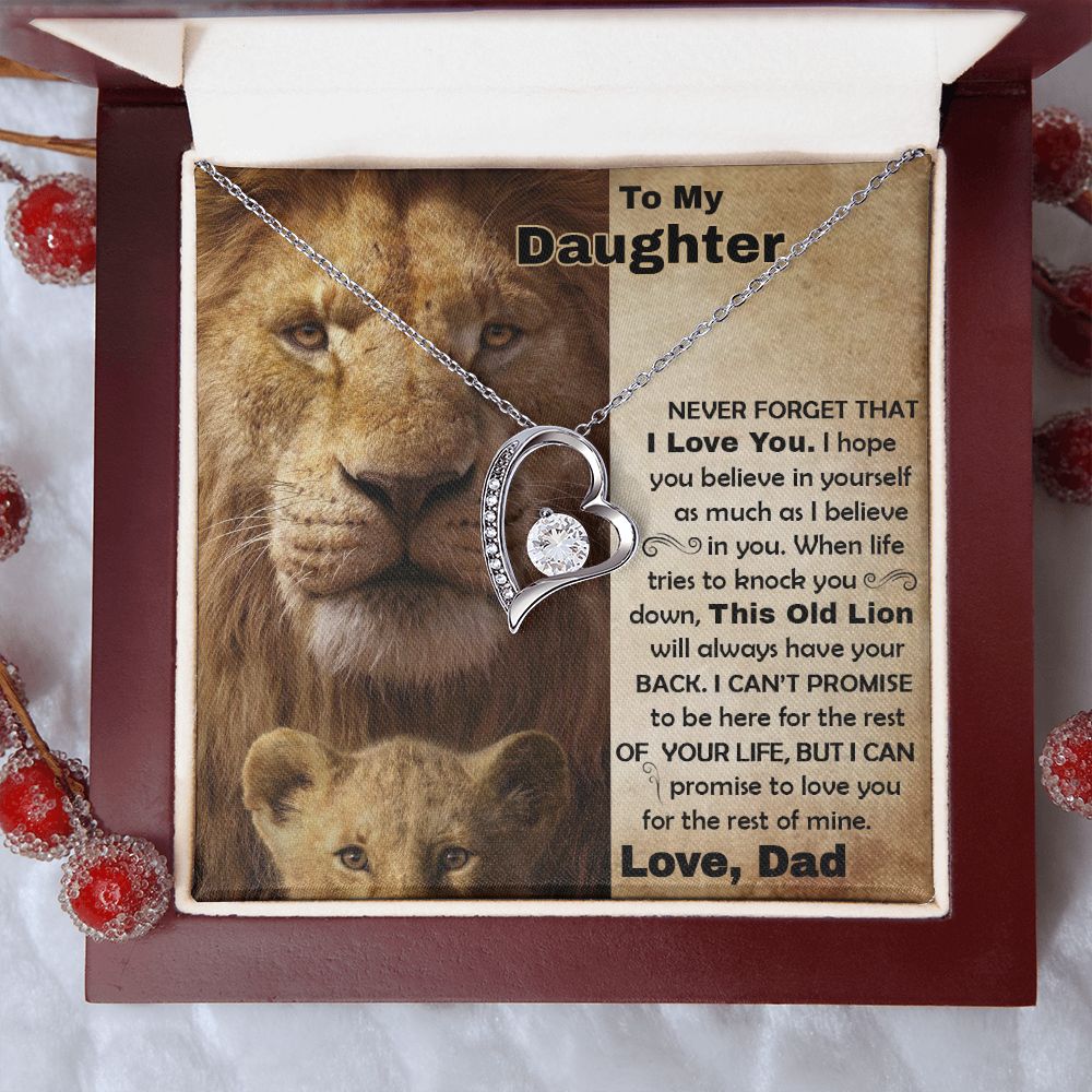 Daughter Old Lion Back Forever Love Necklace
