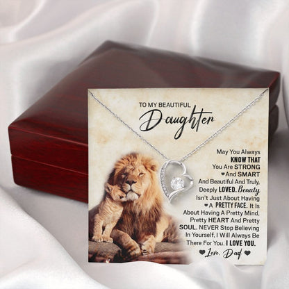Daughter Pretty Lion Forever Love Necklace