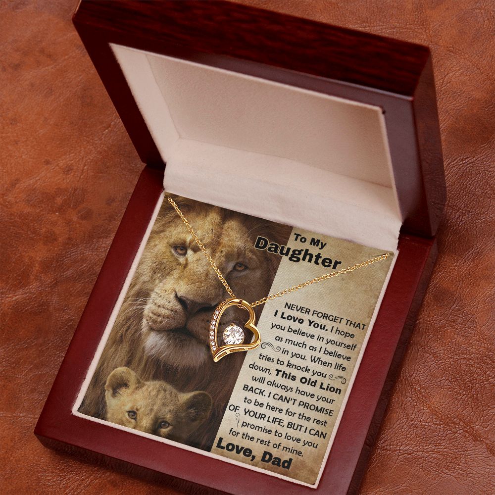 Daughter Old Lion Back Forever Love Necklace