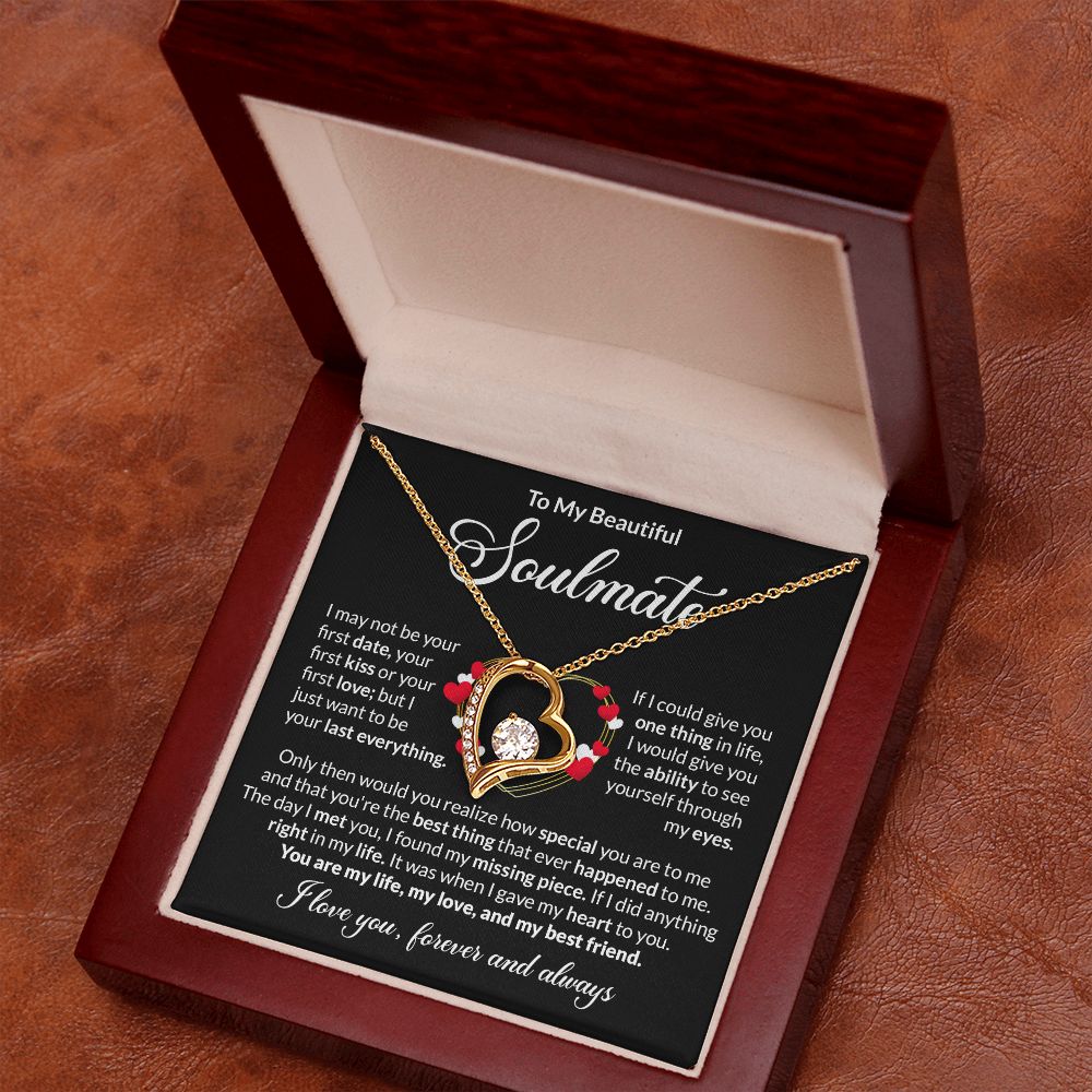 Soulmate Last Everything Gold Heart Forever Love Necklace