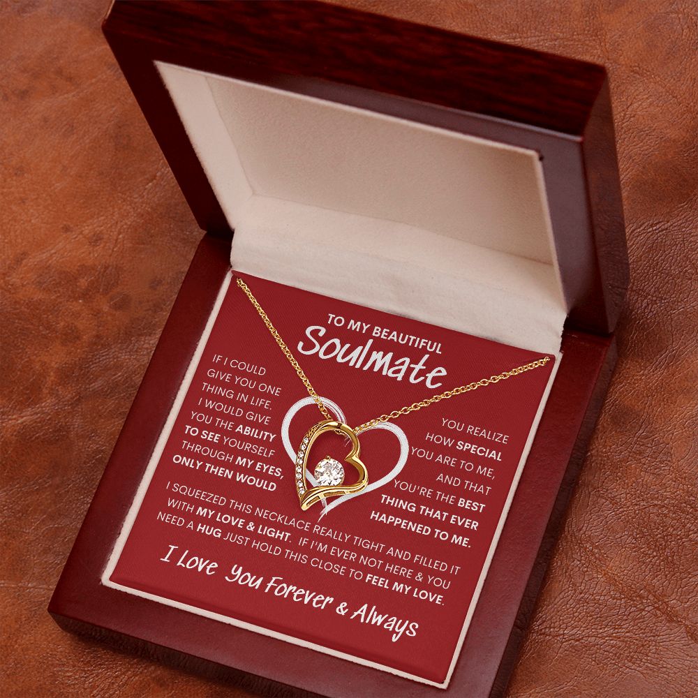 Beautiful Soulmate Special Big Red Heart Forever Love Necklace