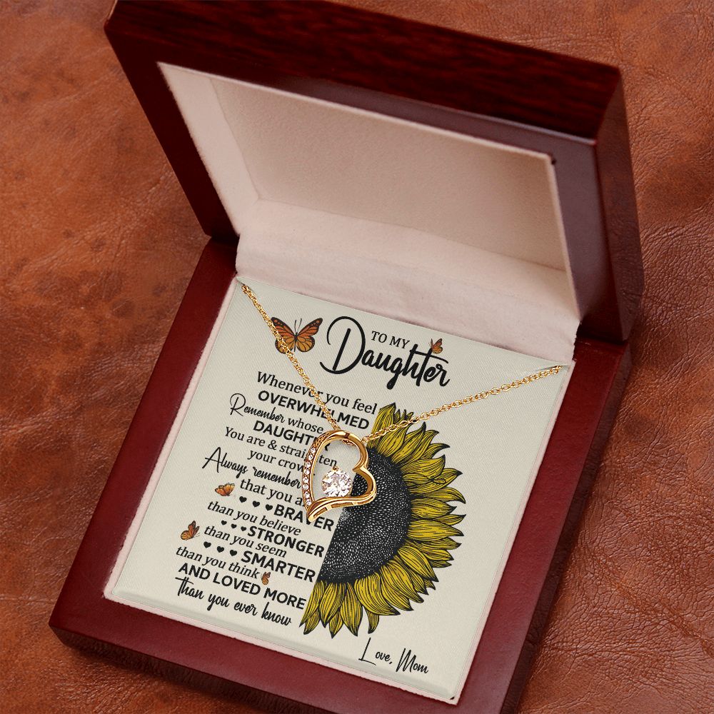 Daughter Sunflower Remember Forever Love Necklace