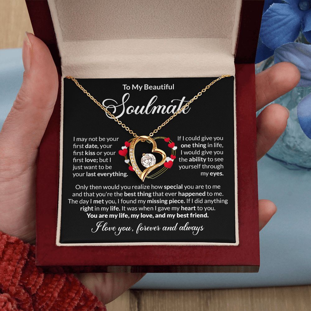 Soulmate Last Everything Gold Heart Forever Love Necklace