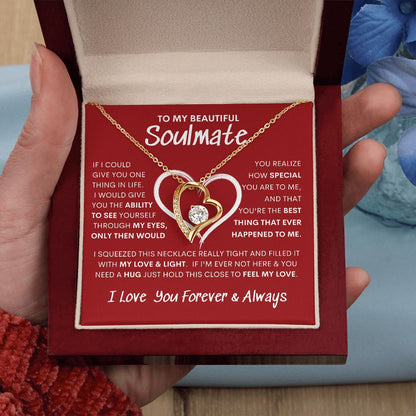 Beautiful Soulmate Special Big Red Heart Forever Love Necklace