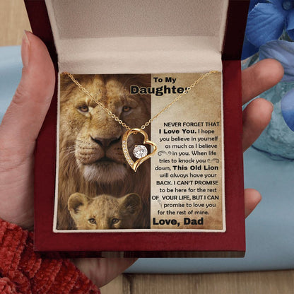 Daughter Old Lion Back Forever Love Necklace