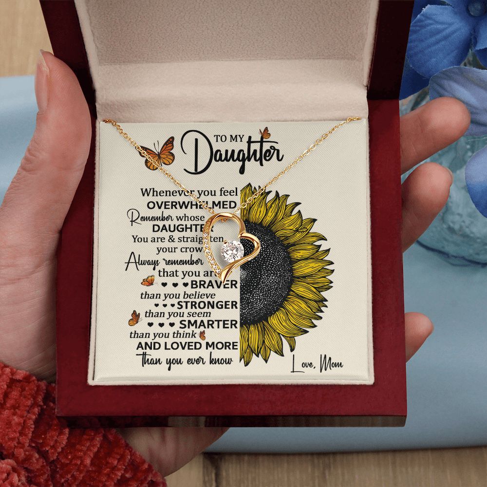 Daughter Sunflower Remember Forever Love Necklace