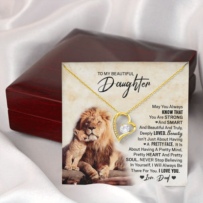 Daughter Pretty Lion Forever Love Necklace