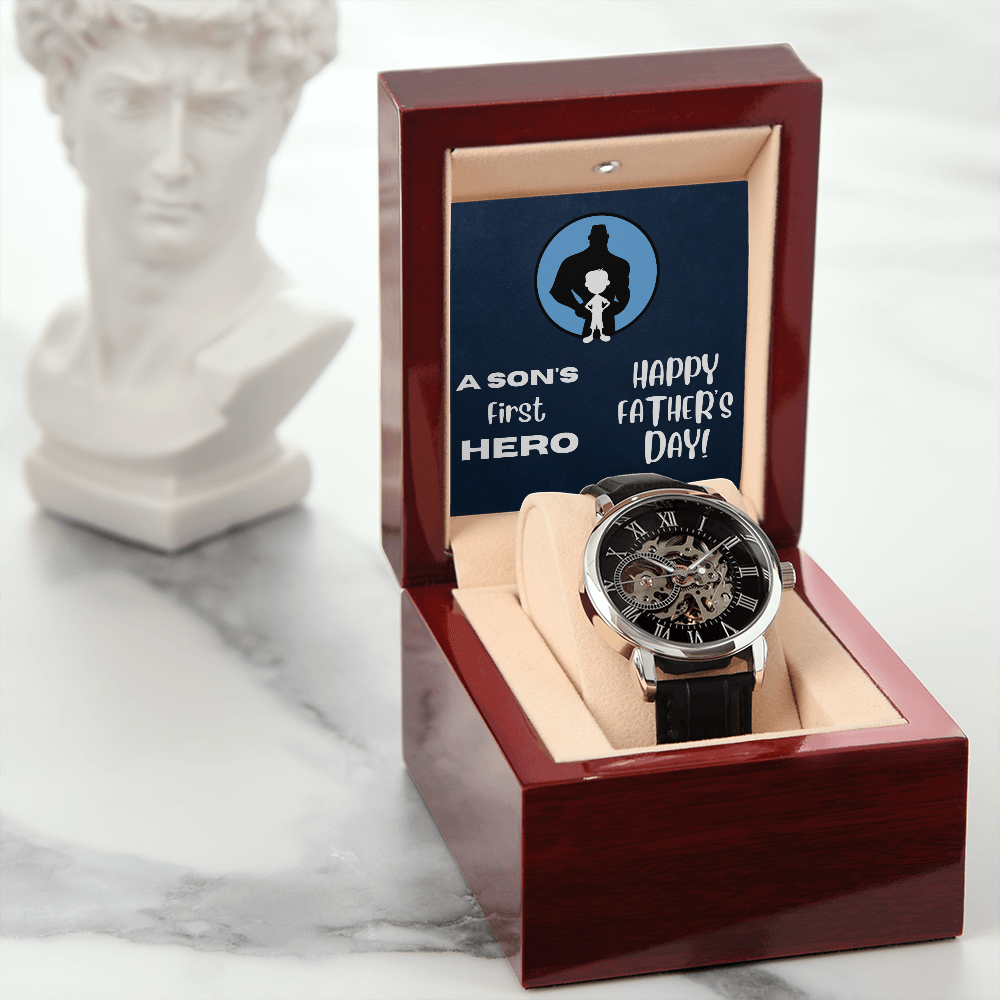 A Son's First Hero / Men's Openwork Watch