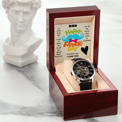 Dad UnSpoken / Men's Openwork Watch