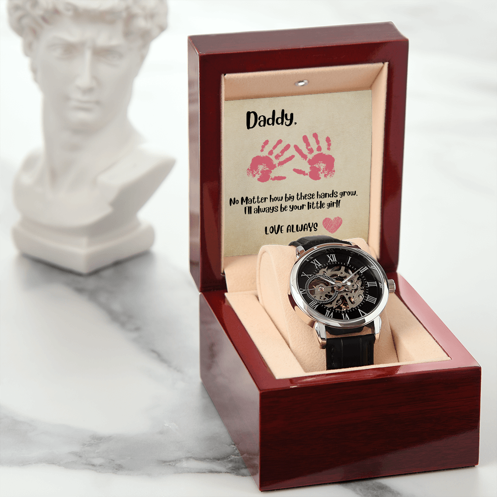 Daddy Pink Hands/ Men's Openwork Watch