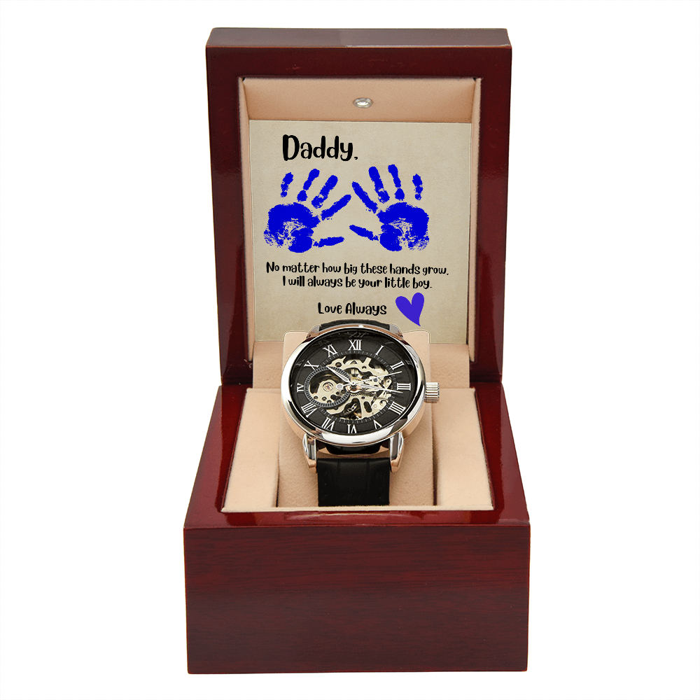 Daddy Blue Hands / Men's Openwork Watch