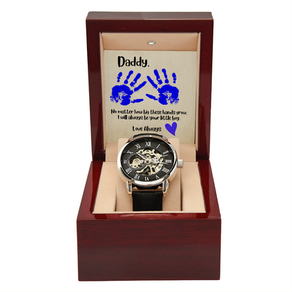 Daddy Blue Hands / Men's Openwork Watch
