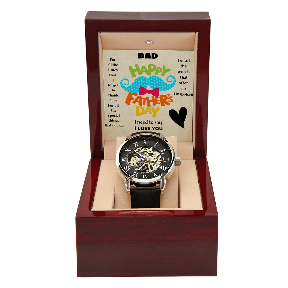 Dad UnSpoken / Men's Openwork Watch