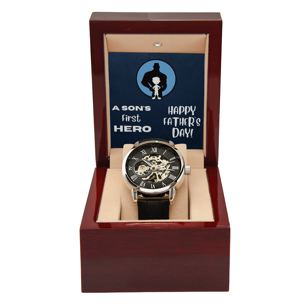 A Son's First Hero / Men's Openwork Watch
