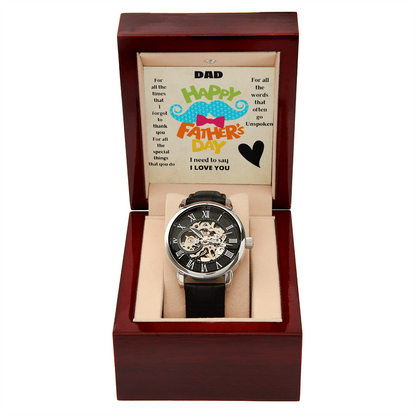 Dad UnSpoken / Men's Openwork Watch