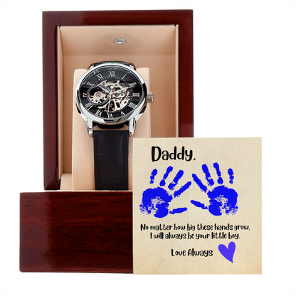 Daddy Blue Hands / Men's Openwork Watch