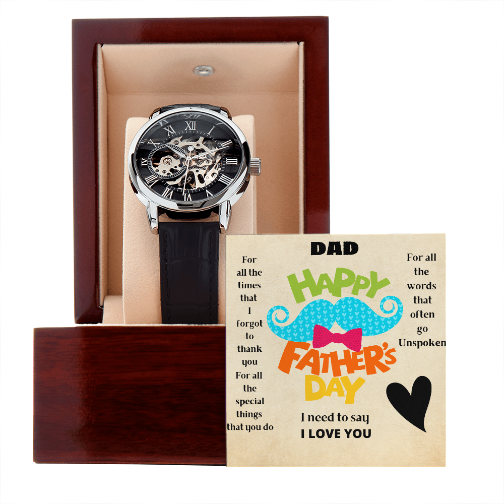 Dad UnSpoken / Men's Openwork Watch