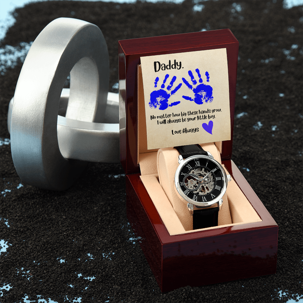 Daddy Blue Hands / Men's Openwork Watch