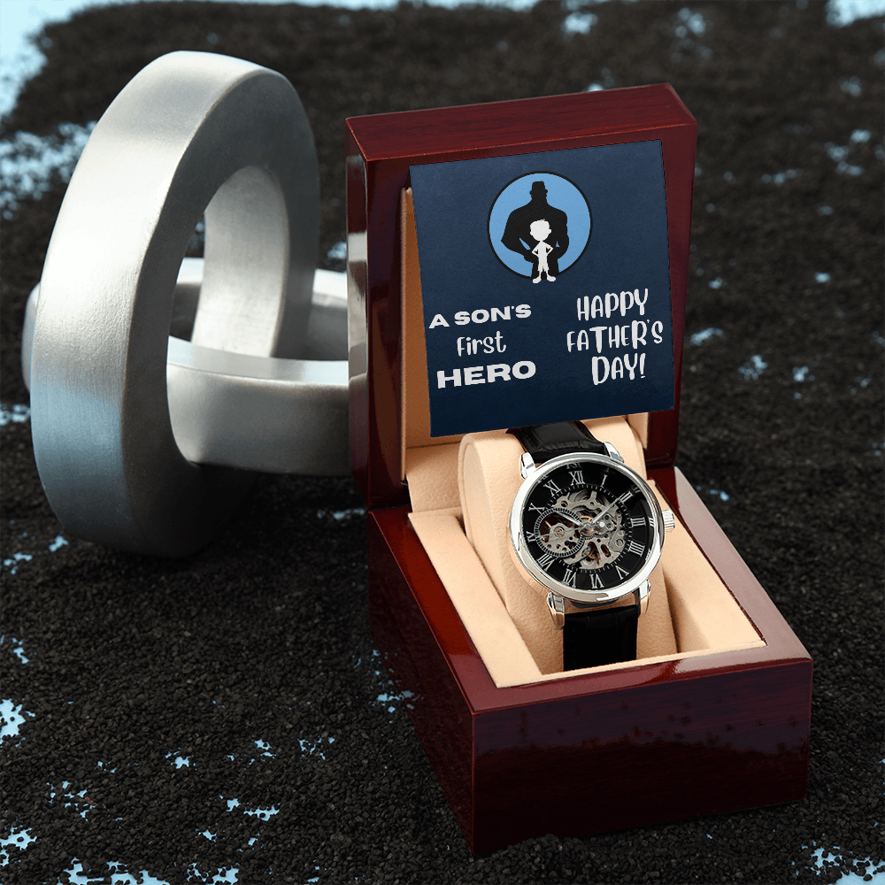 A Son's First Hero / Men's Openwork Watch
