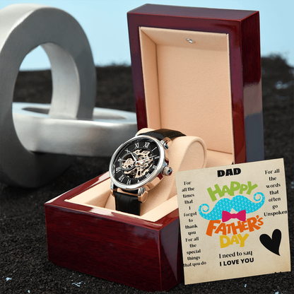 Dad UnSpoken / Men's Openwork Watch