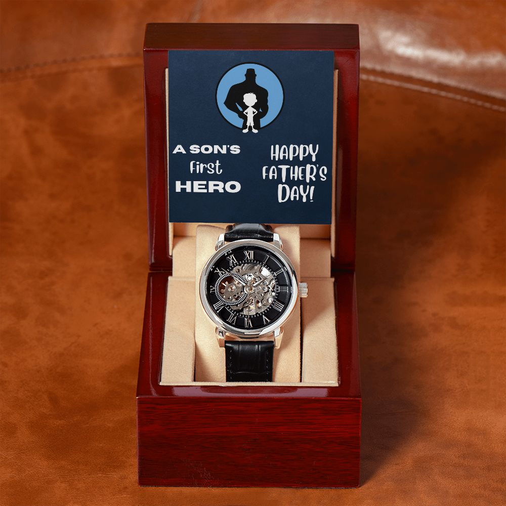 A Son's First Hero / Men's Openwork Watch