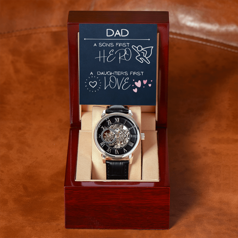 Dad First / Men's Openwork Watch